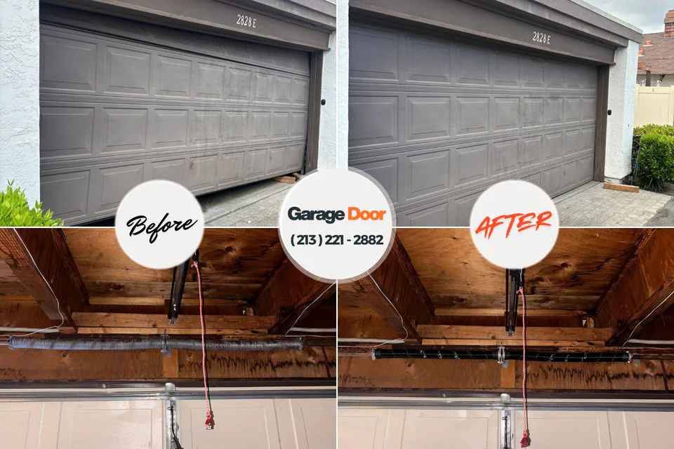 Before and after: garage door repair Bruceville-Eddy, TX